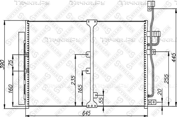 Радиатор кондиционера (конденсатор) Stellox. Артикул 10-45608-SX