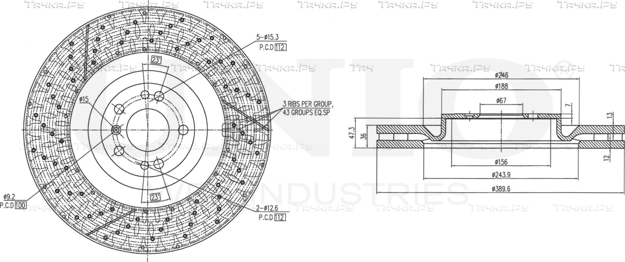 Диск тормозной (Unio). Артикул BRD-20583