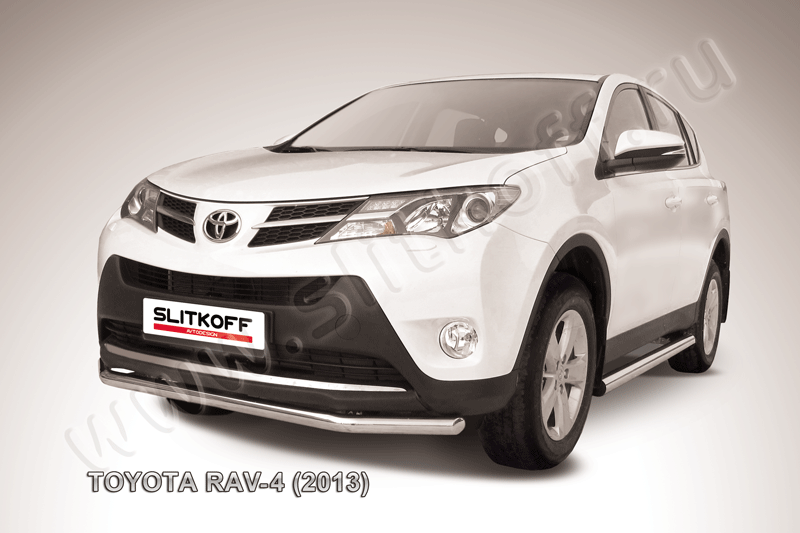 Защита Slitkoff переднего бампера d57 для Toyota RAV4 IV 2013-2015. Артикул TR413-004