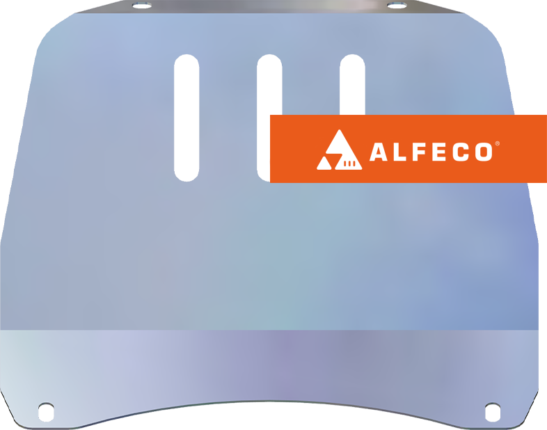 Защита алюминиевая Alfeco (4 мм) для рулевых тяг Chevrolet Niva 2002-2020. Артикул ALF.03.07.1AL4