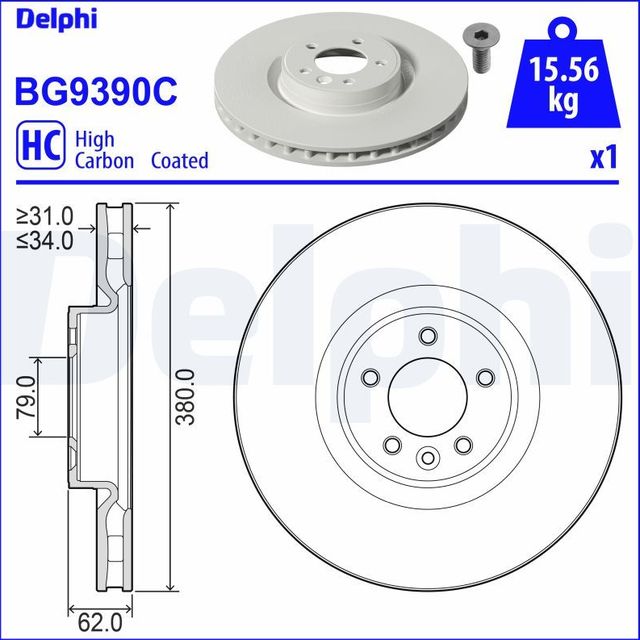 Тормозной диск Delphi. Артикул BG9390C