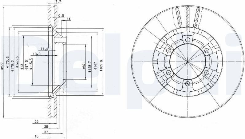 Тормозной диск Delphi. Артикул BG2561