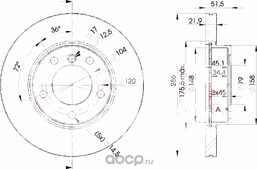 Диск тормозной (Icer). Артикул 78bd0674