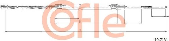 Трос ручника (тросик ручного тормоза) Cofle. Артикул 10.7131