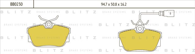Колодки тормозные дисковые задние Volkswagen Transporter T IV/Sharan 1990-, Ford (Blitz). Артикул BB0230
