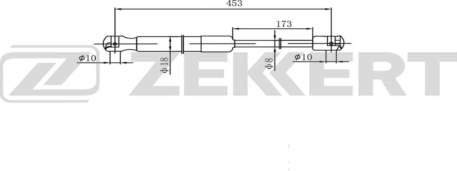 Амортизатор (упор) багажника Zekkert. Артикул GF-2587