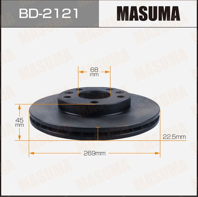 Диск тормозной MASUMA, front NISSAN TERRANO D10. 1.6L. H4M. 2WD [уп.2] Masuma. Артикул BD2121