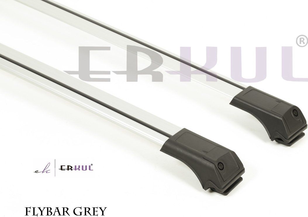 Багажные поперечины для рейлингов Erkul Flybar (без замка) для Dacia Duster 2010-2013 (Аэро-крыло дуги) СЕРЕБРИСТЫЕ. Артикул 07.FLY.01.10.V1.G