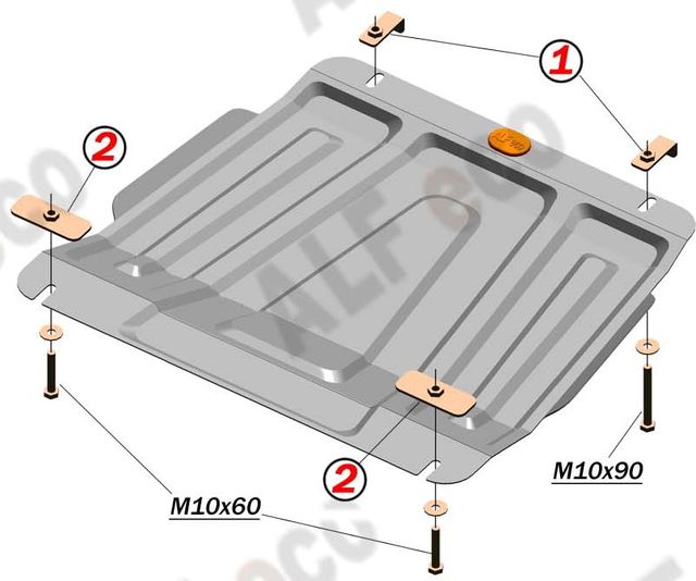 Защита алюминиевая Alfeco для КПП Suzuki Grand Vitara II 2005-2015. Артикул ALF.23.02al