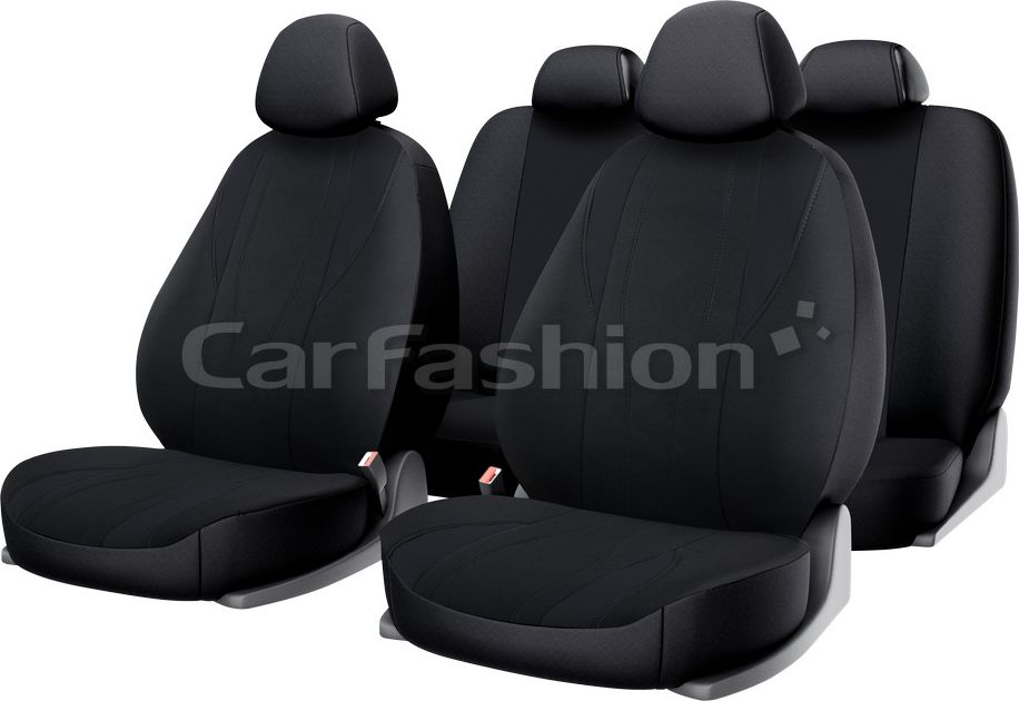 Чехлы универсальные CarFashion Golf на сидения авто, цвет Черный/Черный/Черный. Артикул 10118