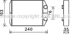 Радиатор отопителя (печки) AVA для Renault Dokker 2013-2026. Артикул DAA6014