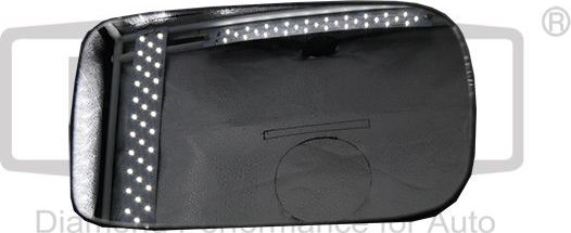 Зеркальное стекло бокового зеркала DPA левое для Volkswagen Caddy II 1996-2000. Артикул 88570104302