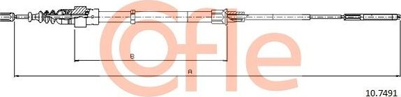 Трос ручника (тросик ручного тормоза) Cofle. Артикул 92.10.7491