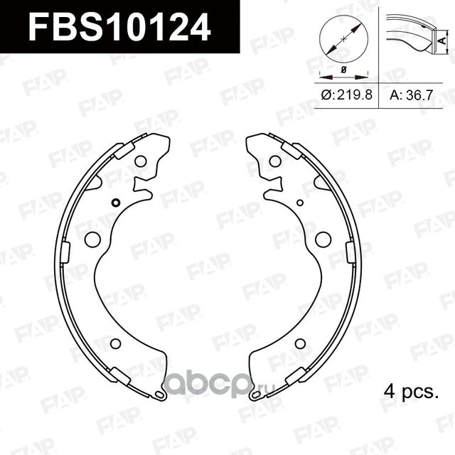 КОЛОДКИ ТОРМОЗНЫЕ БАРАБАННЫЕ_(FBS10124 FAP). Артикул FBS10124