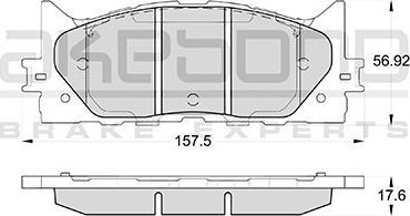 Тормозные колодки Akebono Standard передние для Toyota Camry 40 (V40, XV40) 2006-2014. Артикул AN-734K