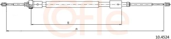 Трос ручника (тросик ручного тормоза) Cofle. Артикул 92.10.4524