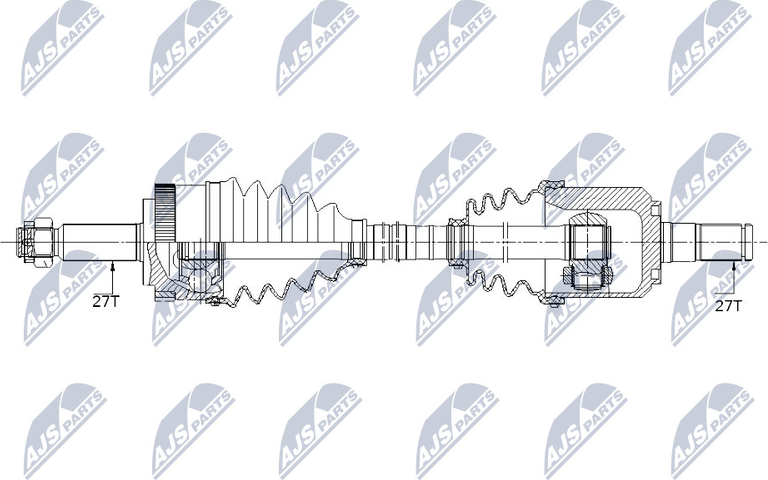 Полуось (привод в сборе, приводной вал) NTY. Артикул NPW-HY-543