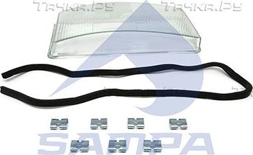Стекло фары Sampa правый для Scania R 2004-2015. Артикул 042.059