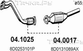 Глушитель (труба приемная) Asso передний для Audi A6 II (C5) 1997-2005. Артикул 04.1025