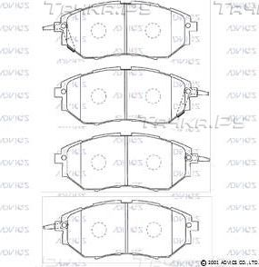 Тормозные колодки Advics передние для Subaru Legacy IV 2003-2012. Артикул SN916P