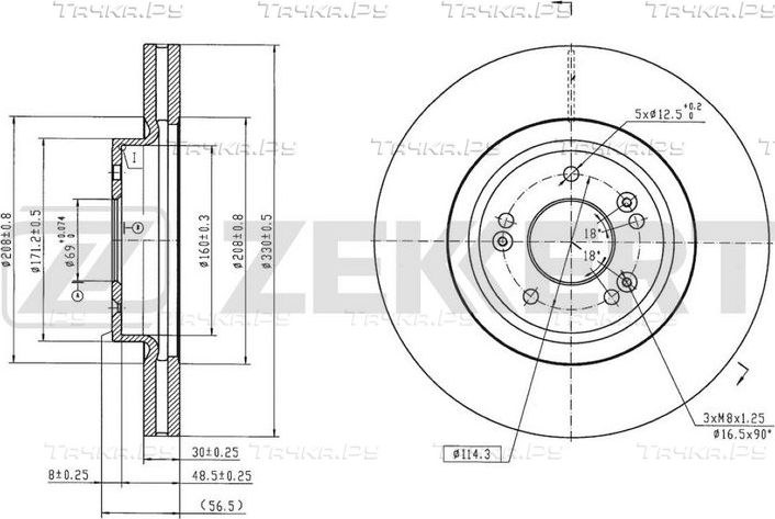 Тормозной диск Zekkert. Артикул BS-7056