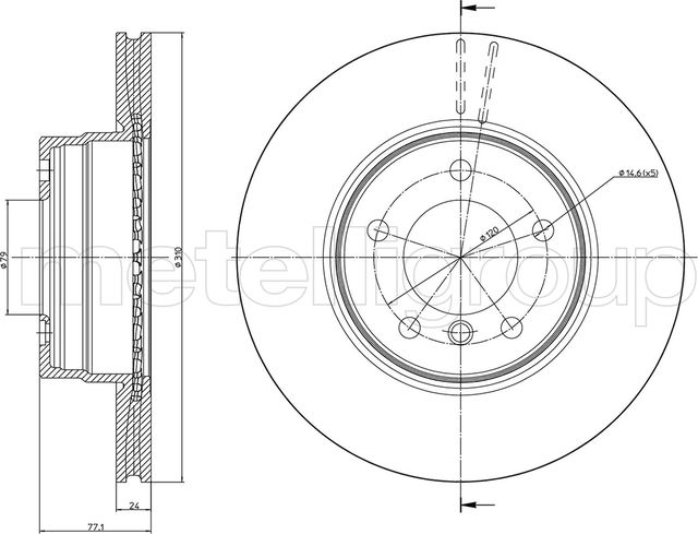Тормозной диск Metelli. Артикул 23-0809C