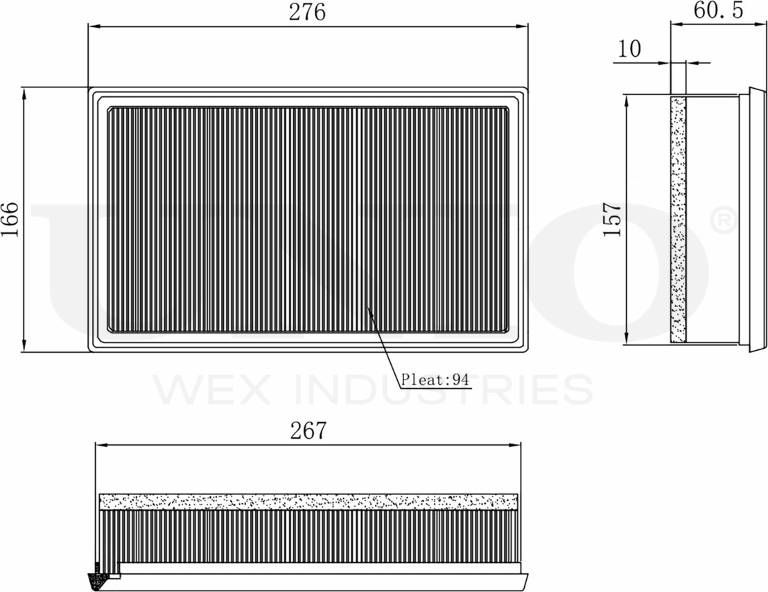 Фильтр воздушный (Unio). Артикул FLT-10023