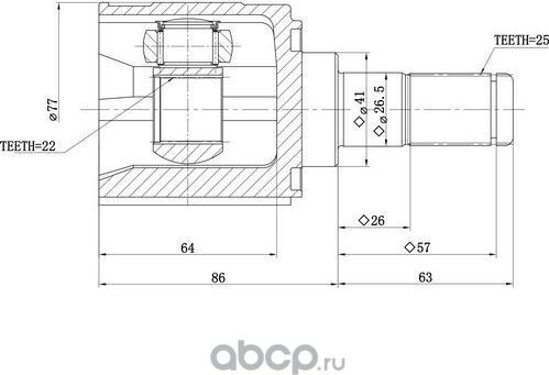 Шрус Внутренний (Zikmar). Артикул Z87824R