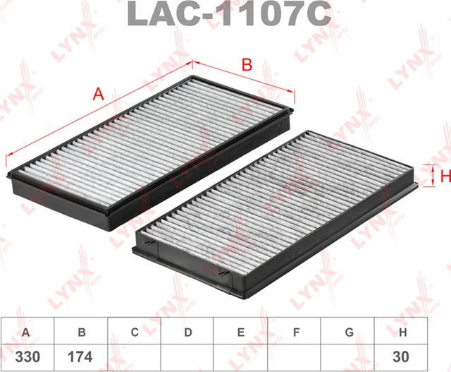Салонный фильтр LYNXauto для BMW 7 IV (E65/E66) 2001-2008. Артикул LAC-1107C