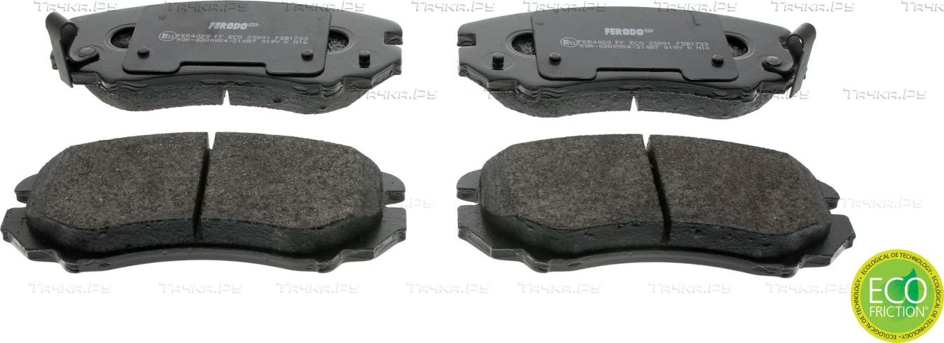 Тормозные колодки Ferodo Premier Eco Friction передние для Hyundai Coupe II (GK) 2001-2009. Артикул FDB1733