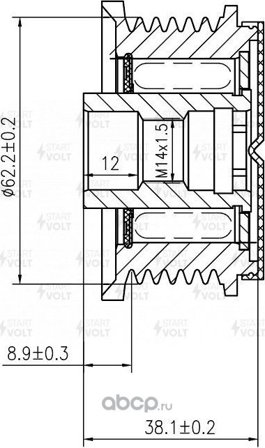 Муфта генератора обгонная StartVOLT. Артикул SGP 08L8