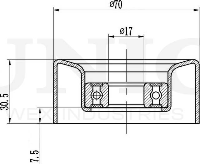 Ролик поликлинового ремня направляющий (Unio). Артикул TNS-10119
