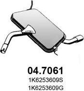 Глушитель Asso для Audi A3 II (8P) 2003-2012. Артикул 04.7061