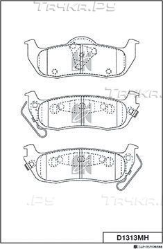 Тормозные колодки MK Kashiyama задние для Jeep Commander XK, XH 2005-2010. Артикул D1313MH