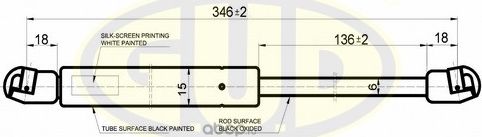 Амортизатор (упор) капота G.U.D. для Jeep Grand Cherokee III (WK) 2004-2010. Артикул GGS010152