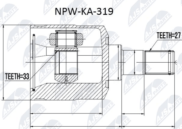Полуось (привод в сборе, приводной вал) NTY. Артикул NPW-ME-069