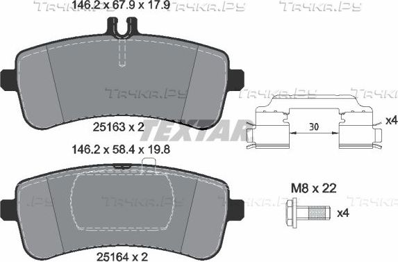 Тормозные колодки Textar Q+. Артикул 2516301