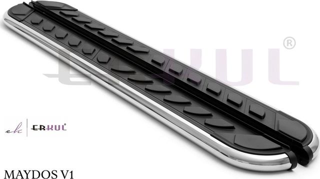 Пороги алюминиевые Erkul Maydos V1 для Nissan X-Trail T31 рестайлинг 2010-2015. Артикул 24.MDM.03.08.V-1