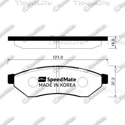 Тормозные колодки SpeedMate задние для Daewoo Magnus 1999-2006. Артикул SM-BPG012