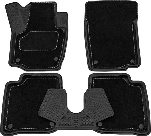 Коврики Rezkon Transformer (резиновые с ворсовыми ковриками-вкладышами) для салона Skoda Rapid 2014-2020. Артикул 3030020100