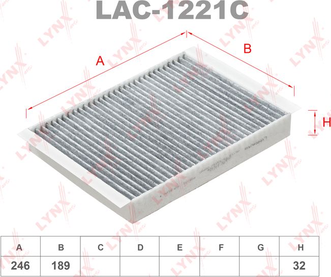Салонный фильтр LYNXauto. Артикул LAC-1221C