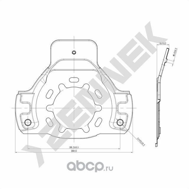 Защита тормозного диска передняя левая/правая OPEL ASTRA G 98-09, OPEL ZAFIRA A (Zennek). Артикул DCD0204