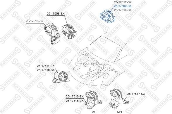 Подушка (опора) двигателя Stellox. Артикул 25-17509-SX