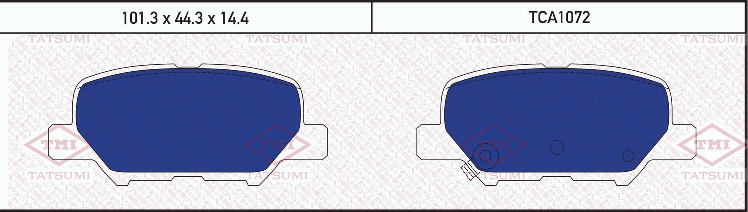Колодки тормозные задние CITROEN C4 2012- MAZDA 6 2012- MITSUBISHI ASX/Outlander (Tatsumi). Артикул TCA1072
