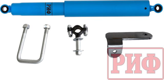 Демпфер РИФ рулевой с кронштейнами для УАЗ Патриот 2005-2015, лифт 30-50 мм. Артикул SD29P