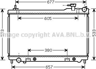 Радиатор охлаждения двигателя AVA. Артикул DN2304
