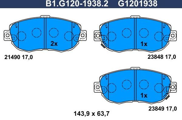 Тормозные колодки Galfer. Артикул B1.G120-1938.2