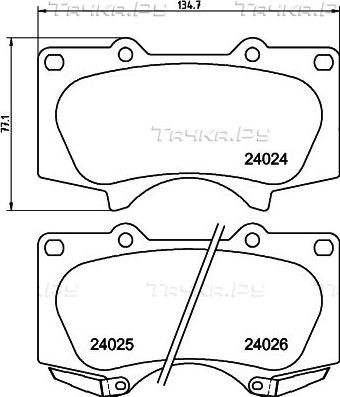 Тормозные колодки Nisshinbo передние для Lexus LX 570 2007-2026. Артикул NP1162