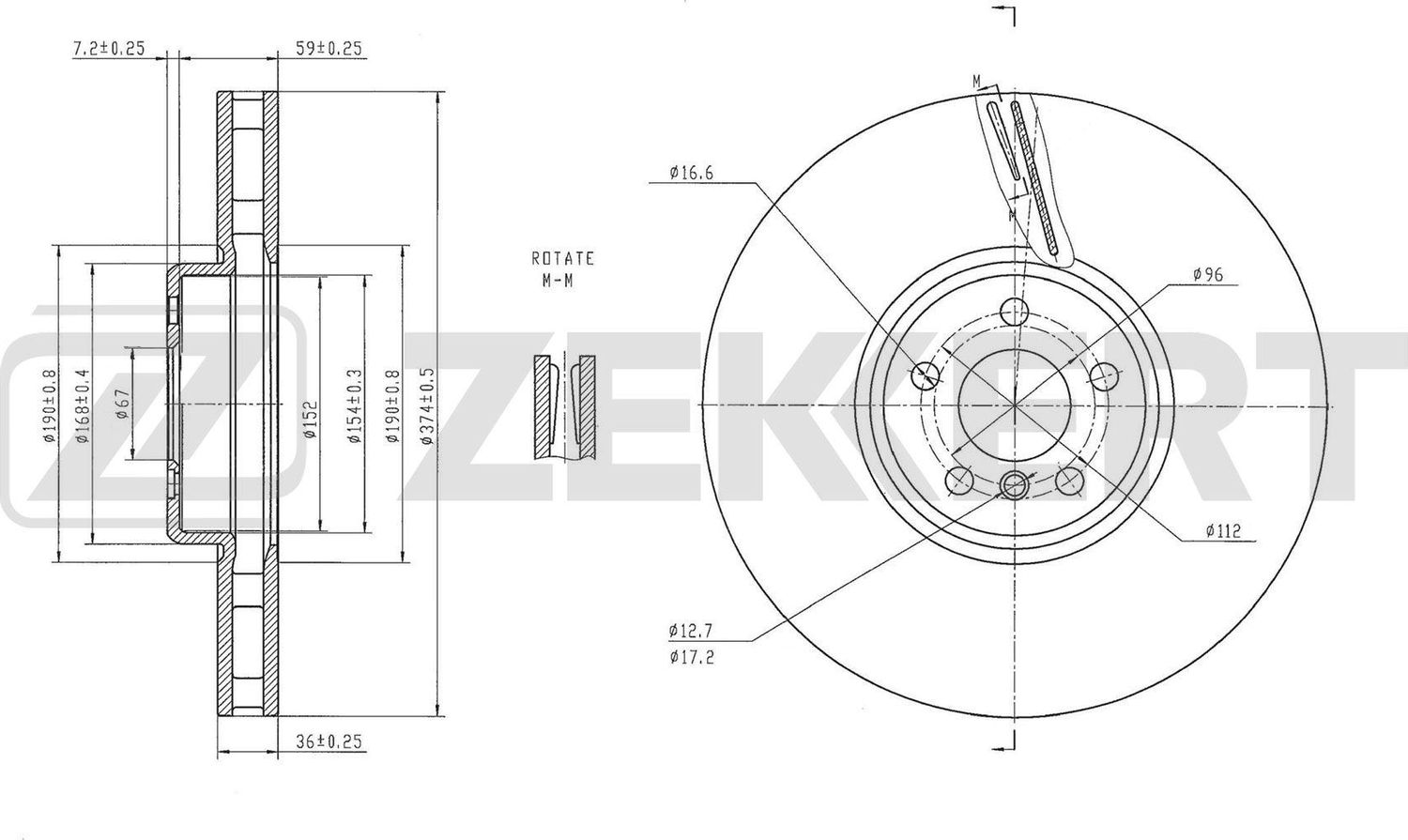 Тормозной диск Zekkert. Артикул BS-6864