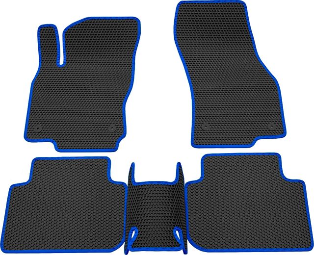Коврики Rezkon EVA Соты для салона Skoda Karoq 2020-2026 Синий кант. Артикул 9130035103